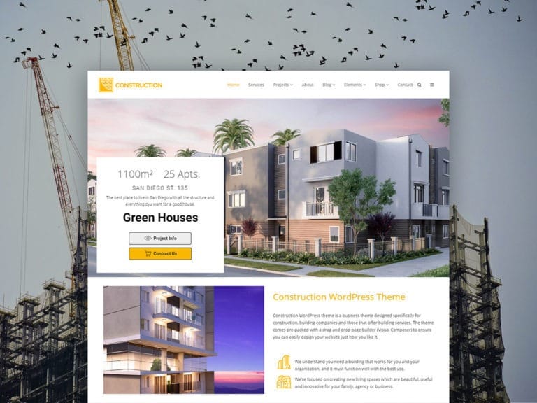 Construction WordPress Theme – Building Services & Developer Templates