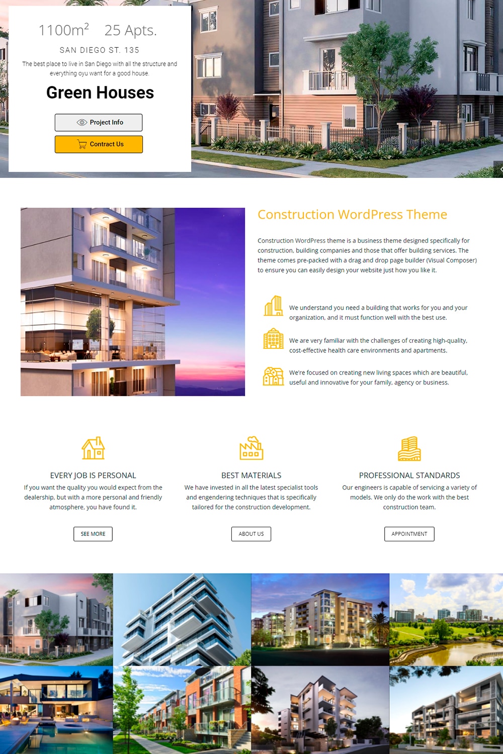 Construction WordPress theme site builder template building developer Engineering
