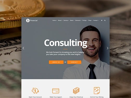 Financial WordPress Theme – Business & Consulting Responsive Templates