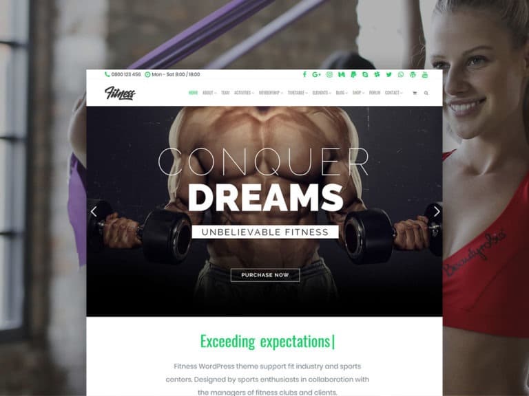 Fitness WordPress Theme – Health Responsive Template