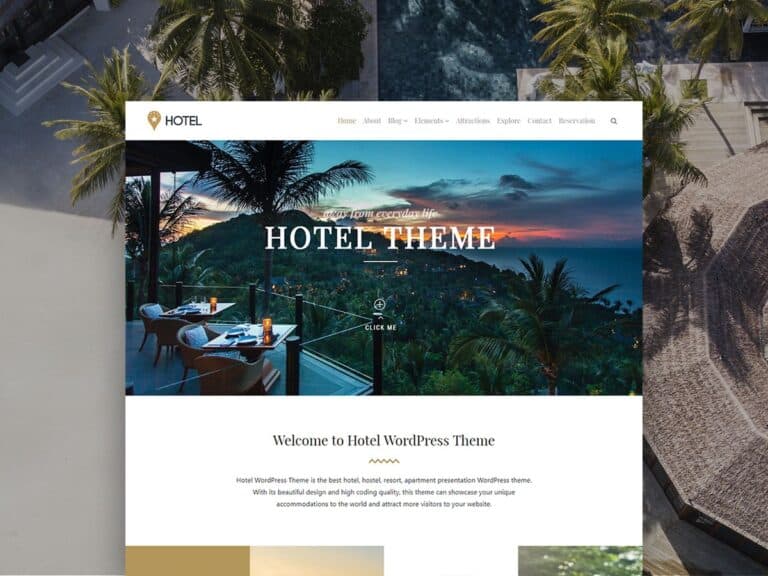 Hotel WordPress Theme – Responsive Website Builder