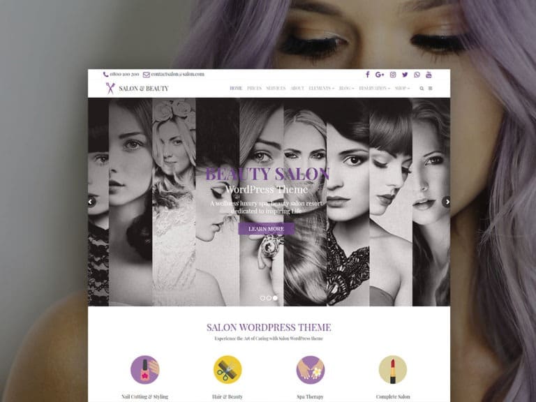 Salon WordPress Theme – Beauty Services Responsive Website Builder