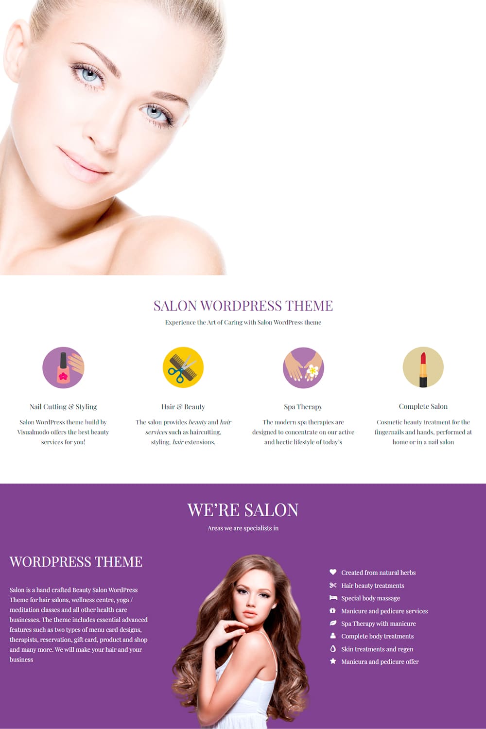 Salon WordPress templates theme website builder Beauty spa