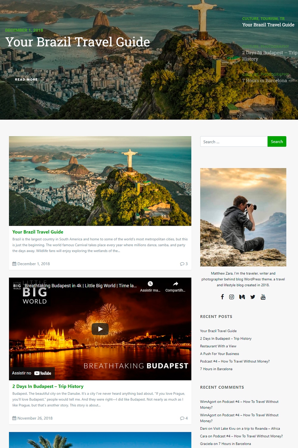 Traveler Travel Tour Voyage Trip WordPress Theme template