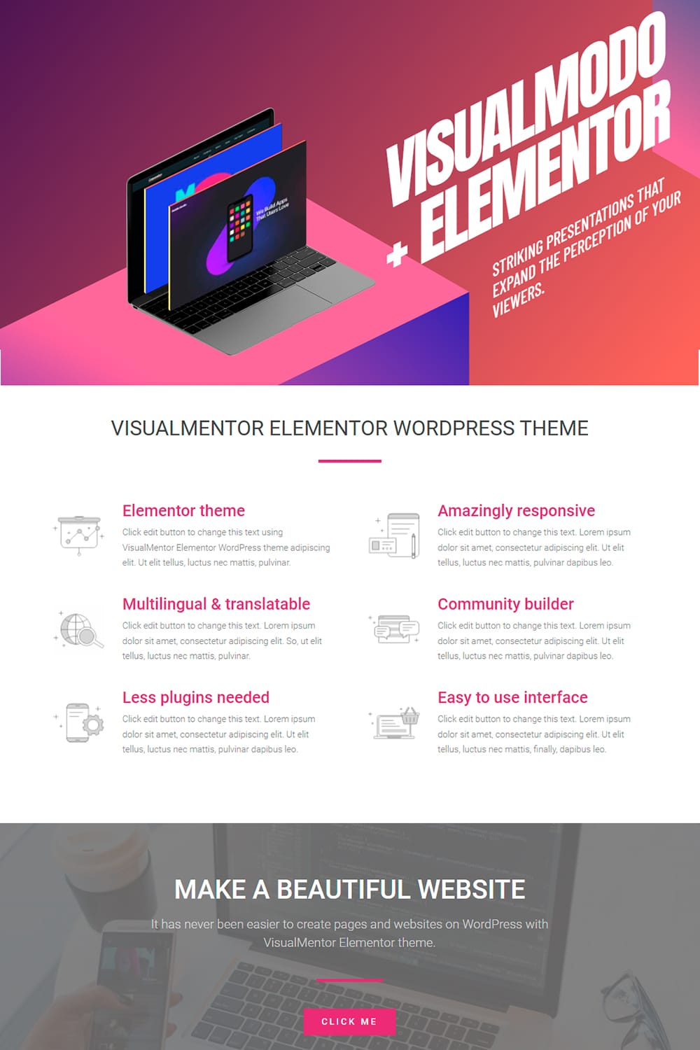 Premium elementor WordPress theme templates WooCommerce landing page