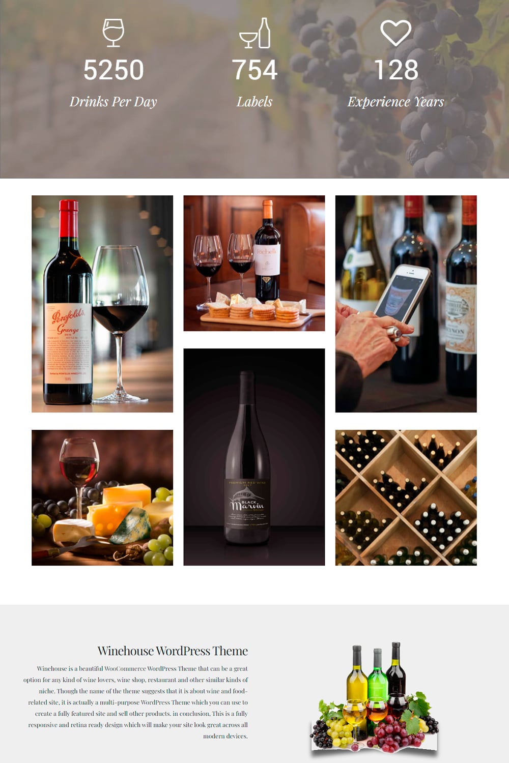 Wineouse WordPress theme wine pub Winery Vineyard shoptemplate