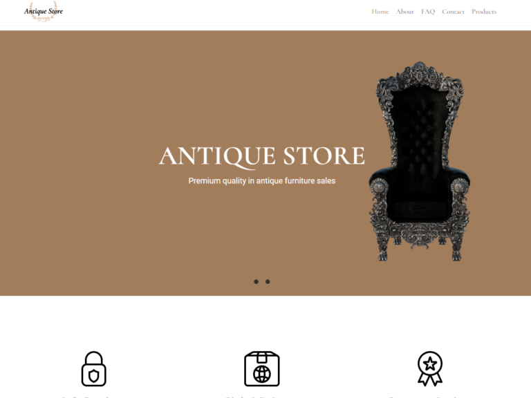 Antique-store-Anzu theme Borderless plugin WordPress pre-built website template