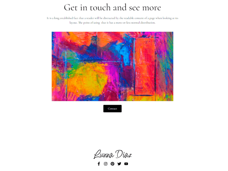 Artist-minimal-Anzu theme Borderless plugin WordPress pre-built website template