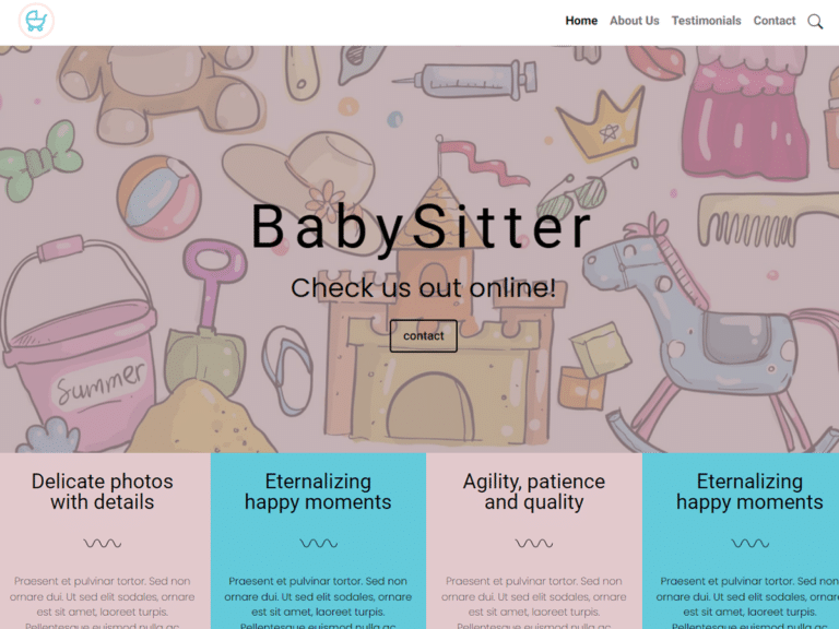 Babysitter-Anzu theme Borderless plugin WordPress pre-built website template