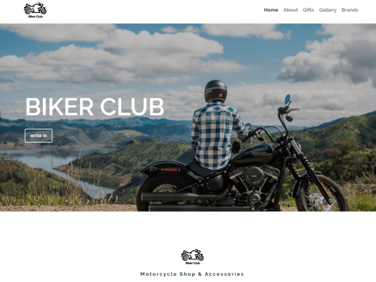 Biker-Club-Anzu theme Borderless plugin WordPress pre-built website template