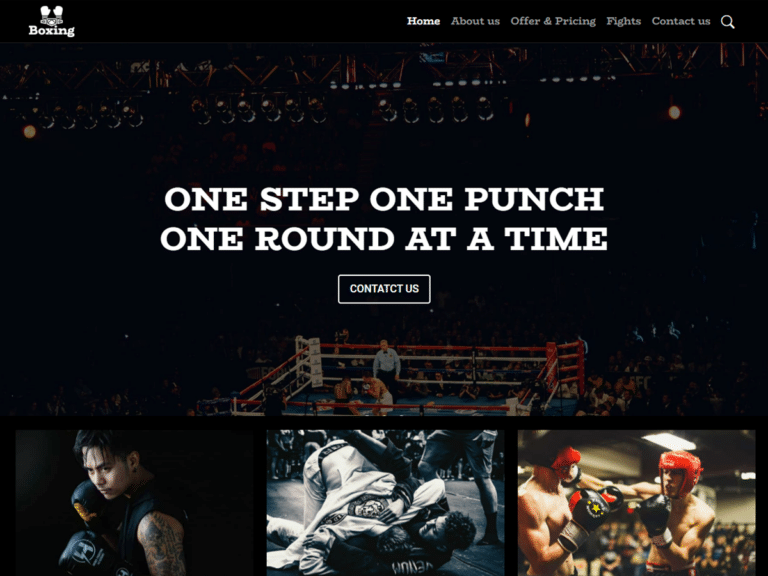 Boxing-Anzu theme Borderless plugin WordPress pre-built website template