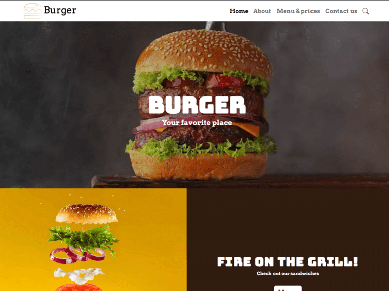 Burger-Anzu theme Borderless plugin WordPress pre-built website template