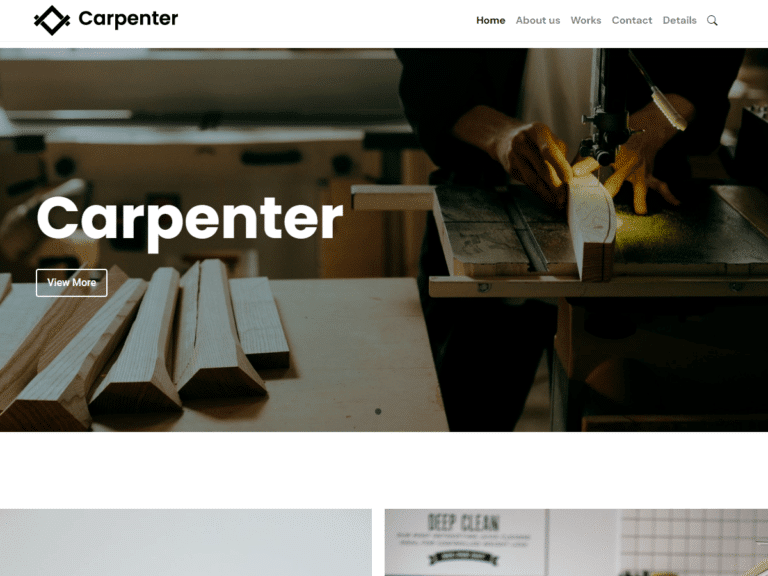 Carpenter-Anzu theme Borderless plugin WordPress pre-built website template