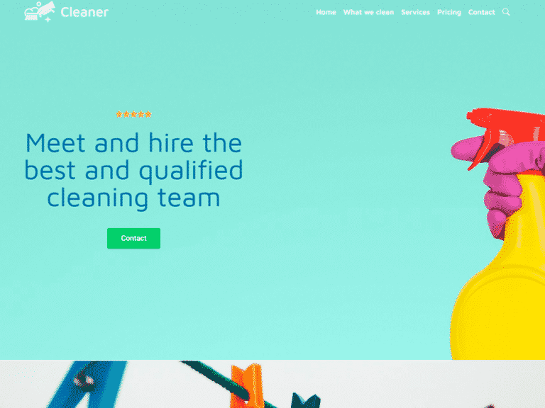 Cleaner- Anzu theme Borderless plugin WordPress pre-built website template