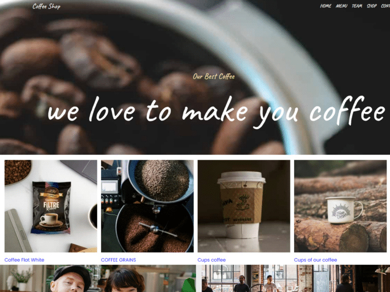 coffee-shop-Anzu theme Borderless plugin WordPress pre-built website template