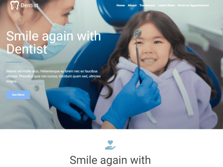 Dentist-Anzu theme Borderless plugin WordPress pre-built website template