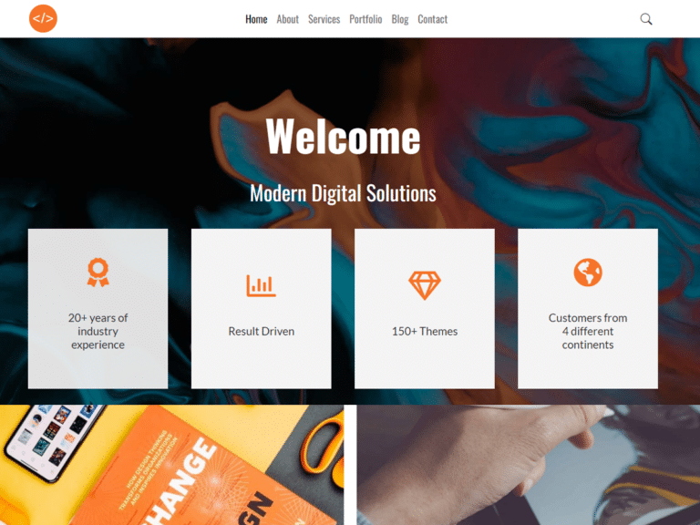 dev-studio-Anzu theme Borderless plugin WordPress pre-built website template