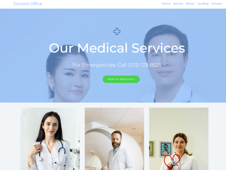 Doctors Office-Anzu theme Borderless plugin WordPress pre-built website template