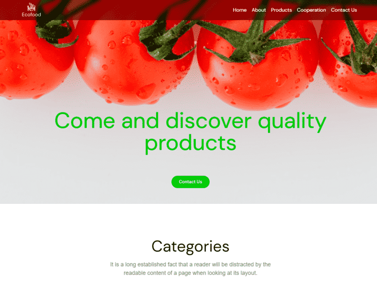 Eco-food-Anzu theme Borderless plugin WordPress pre-built website template